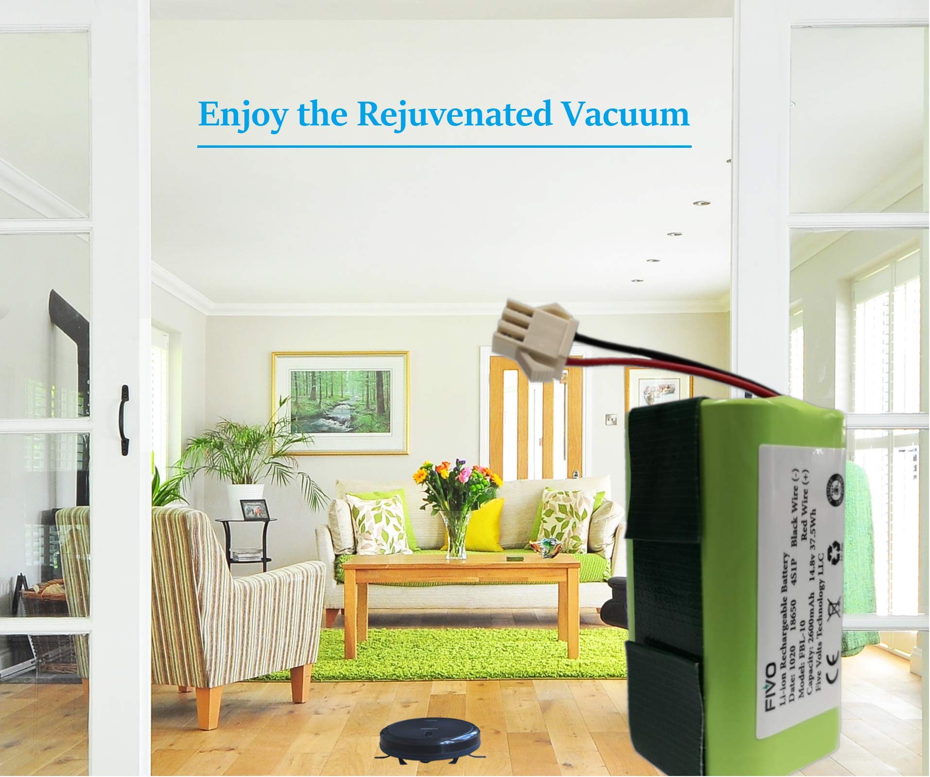 Replacement battery 14.4V 2600mAh for robot vacuums