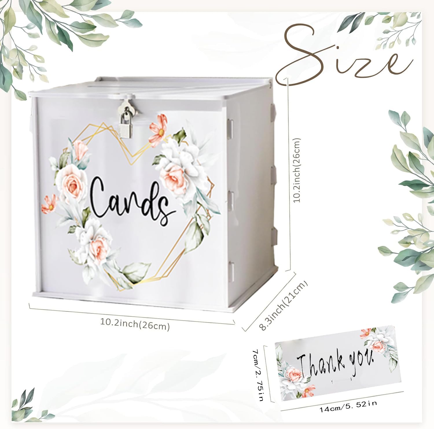 Dimensions 14-9-10 inch card box holds up to 300 cards