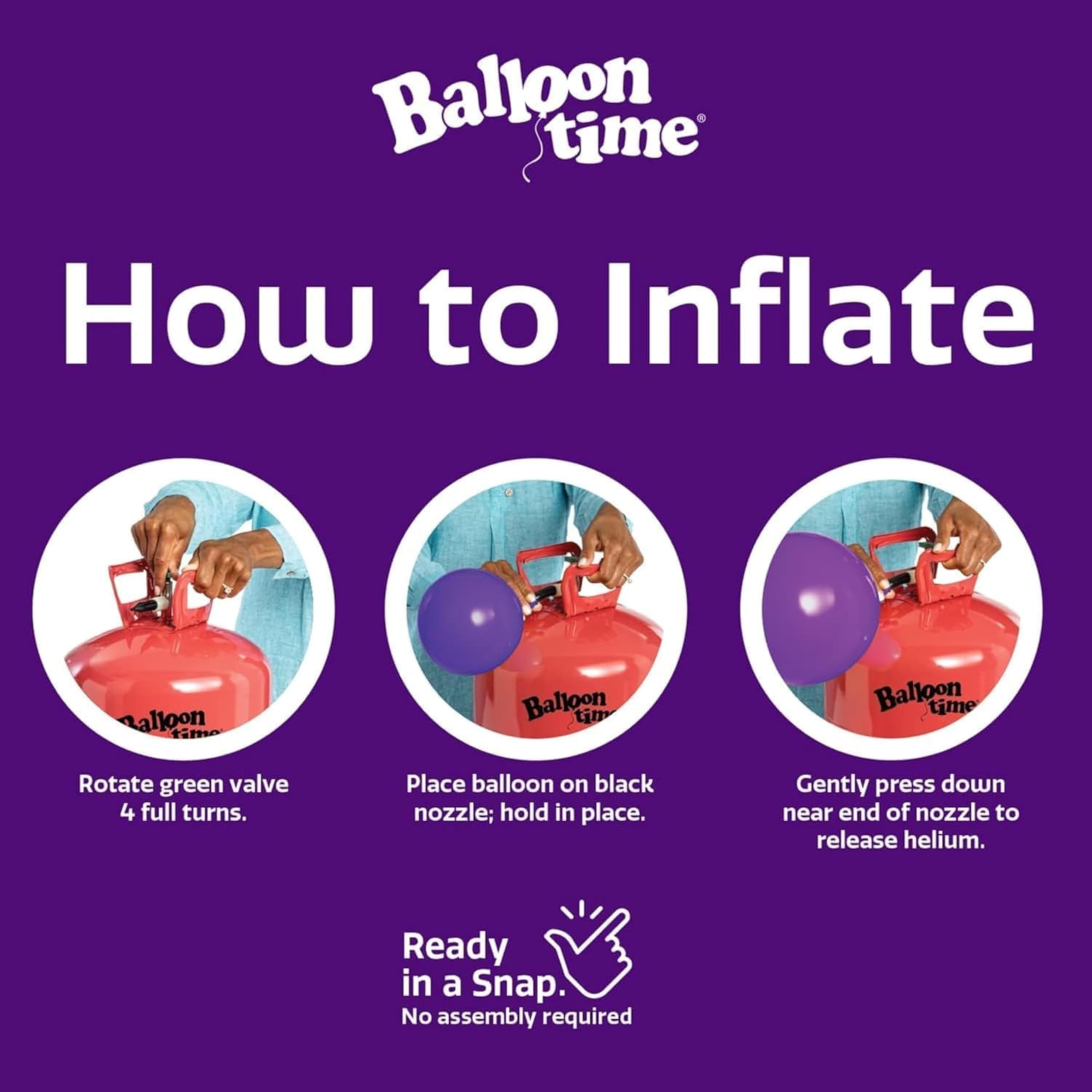 Disposable helium tank designed for birthdays and events