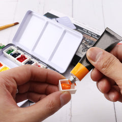 portable enamel metal palette for plein air painting
