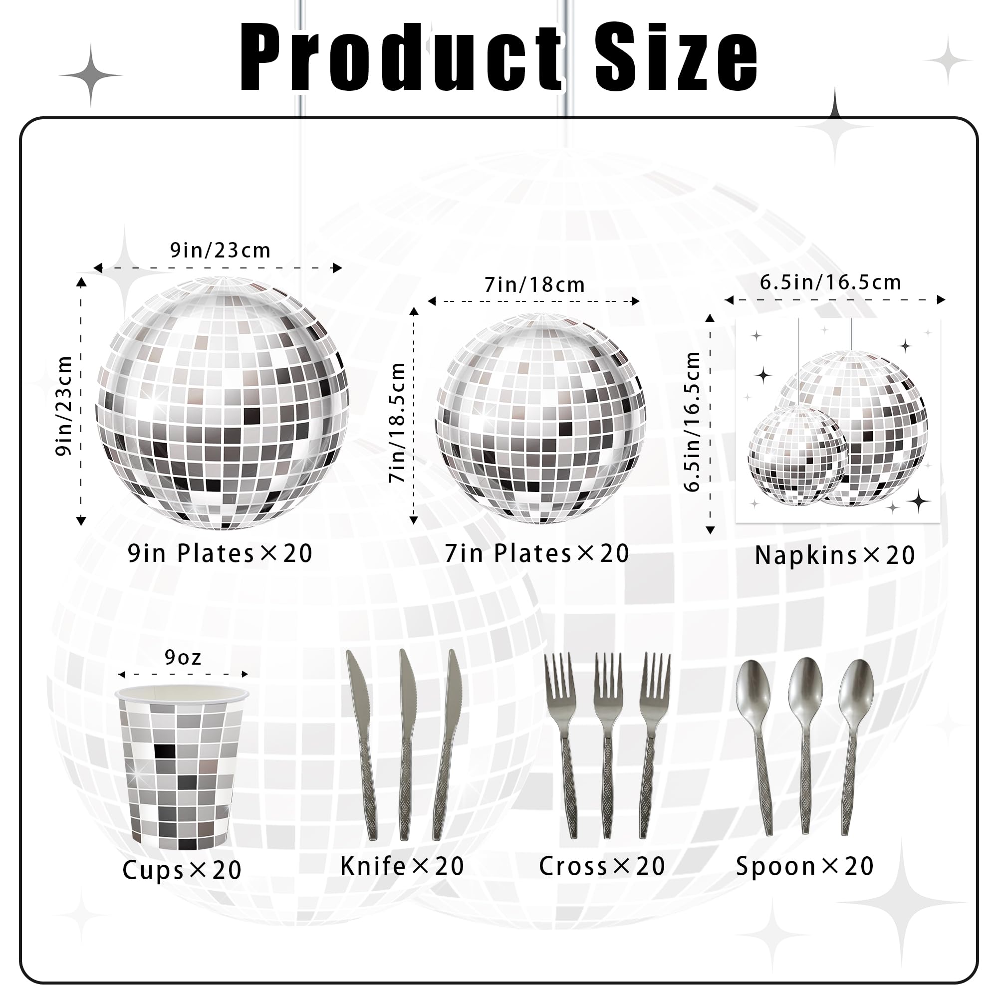 Disco Ball Party Decorations 7-inch small plates image
