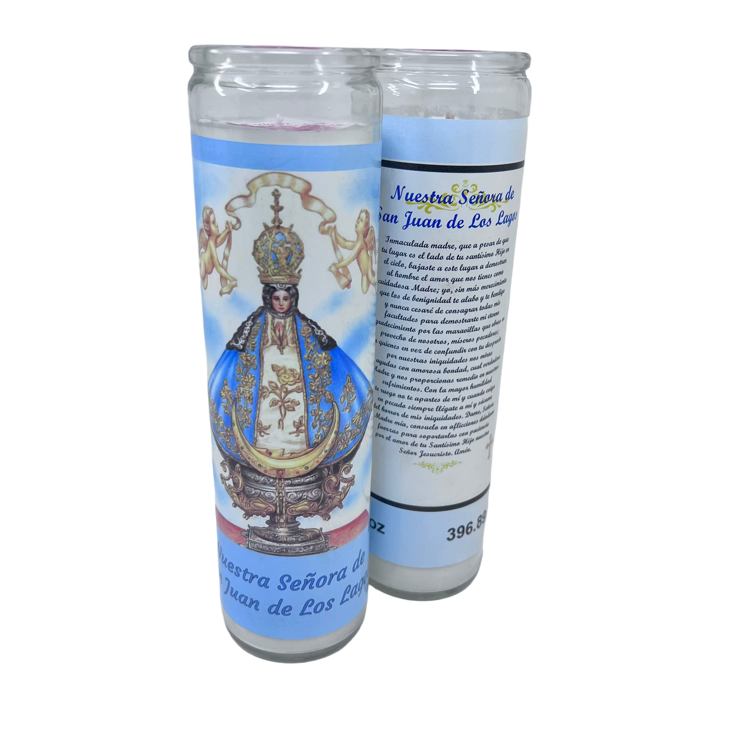 Ofrenda o oracion veladora virgen san juan lagos 14 oz