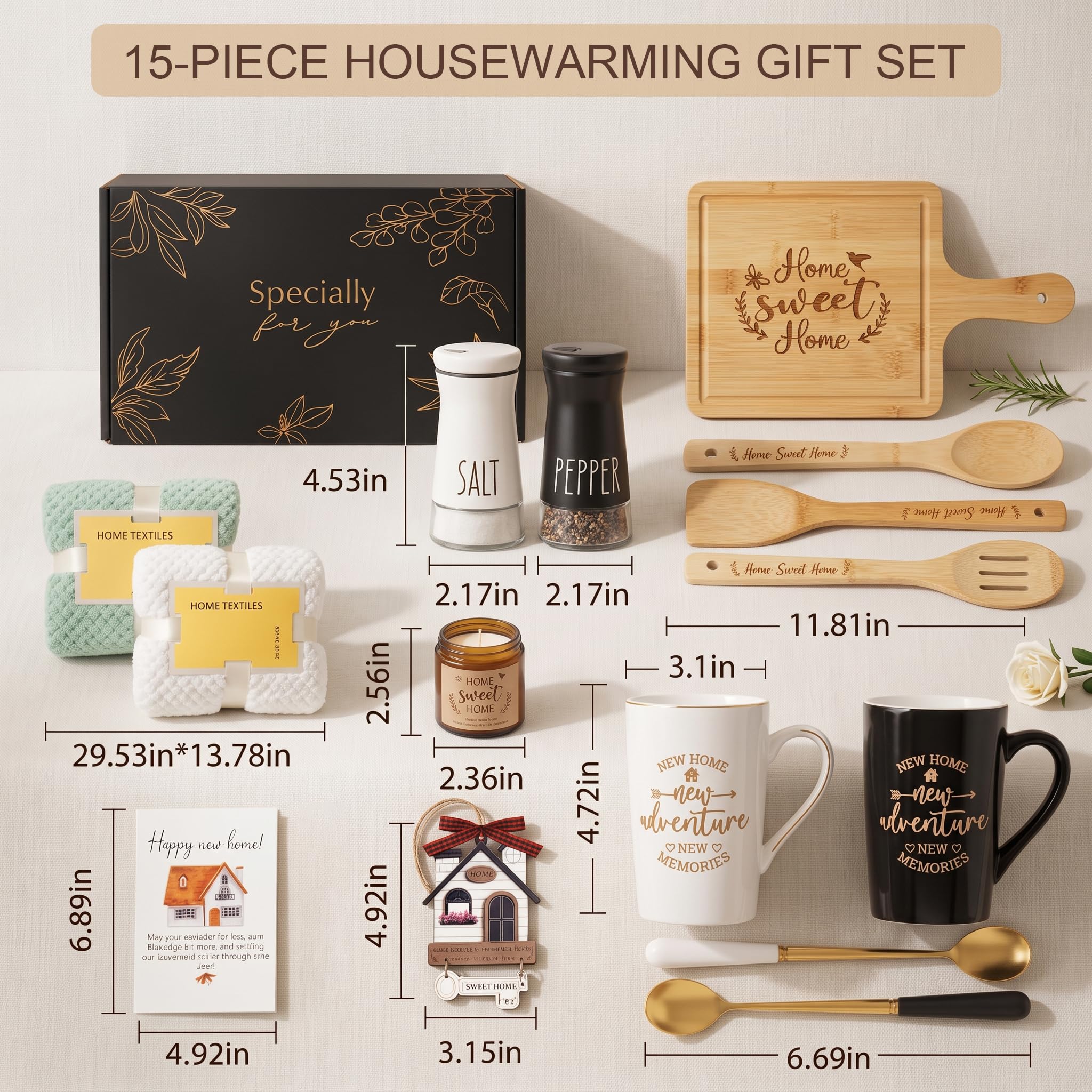 Large bamboo serving board with bamboo spoons in gift set