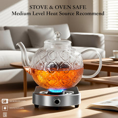 1500ml capacity glass teapot ideal for gatherings
