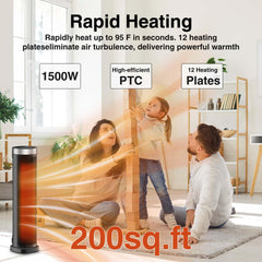 Quiet 32dB space heater with Oblique Airflow technology