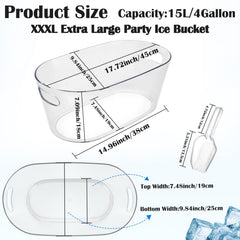 15L champagne bucket capacity for multiple bottles