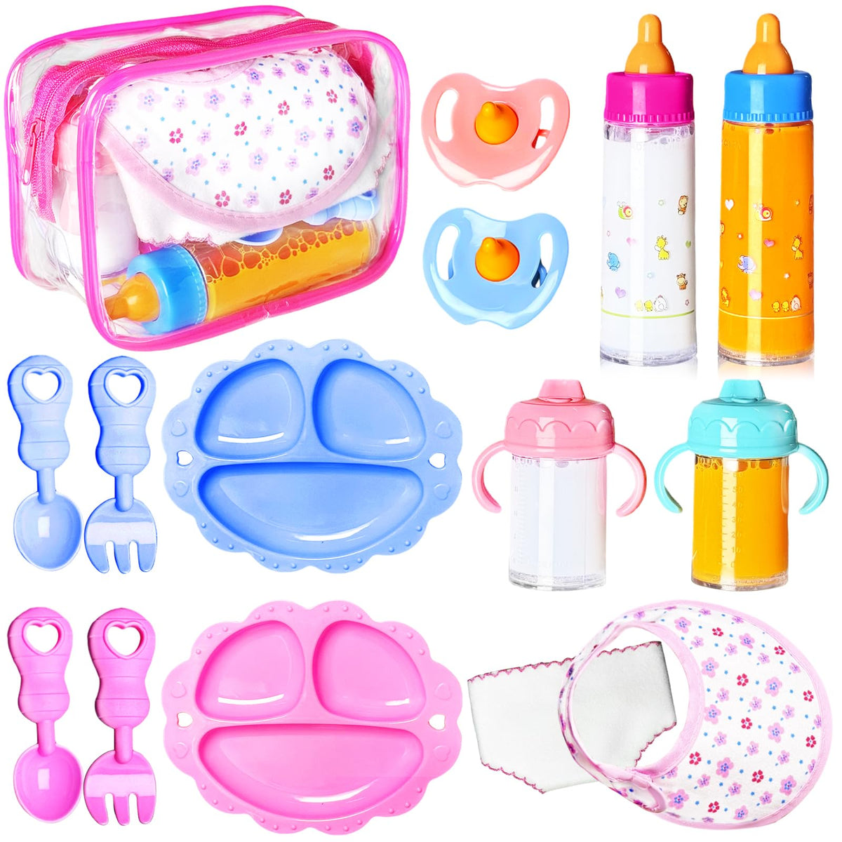 Product image for 15Pcs Baby Doll Accessories Magic Bottle Set