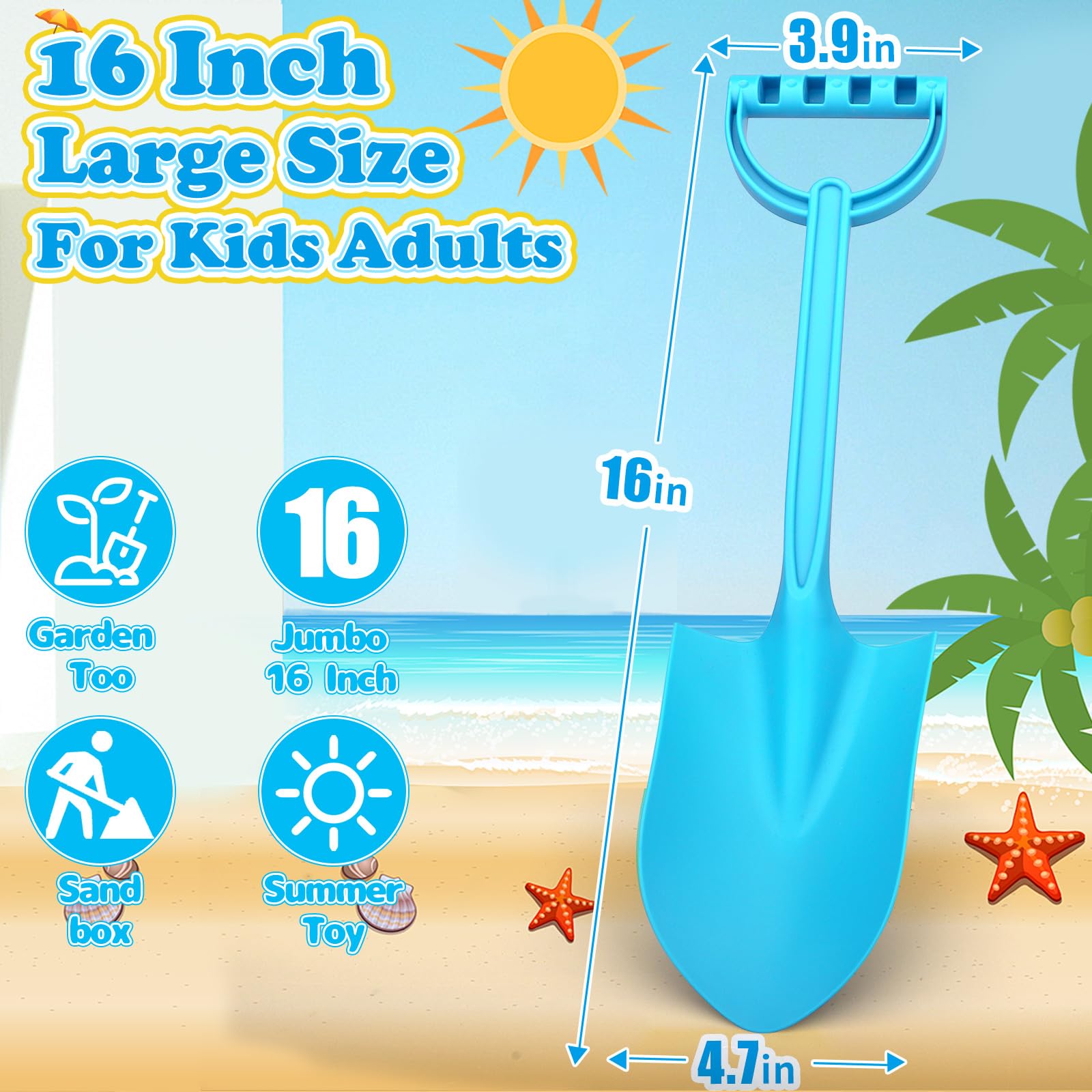 3 pack sand shovels for beach and sandbox play