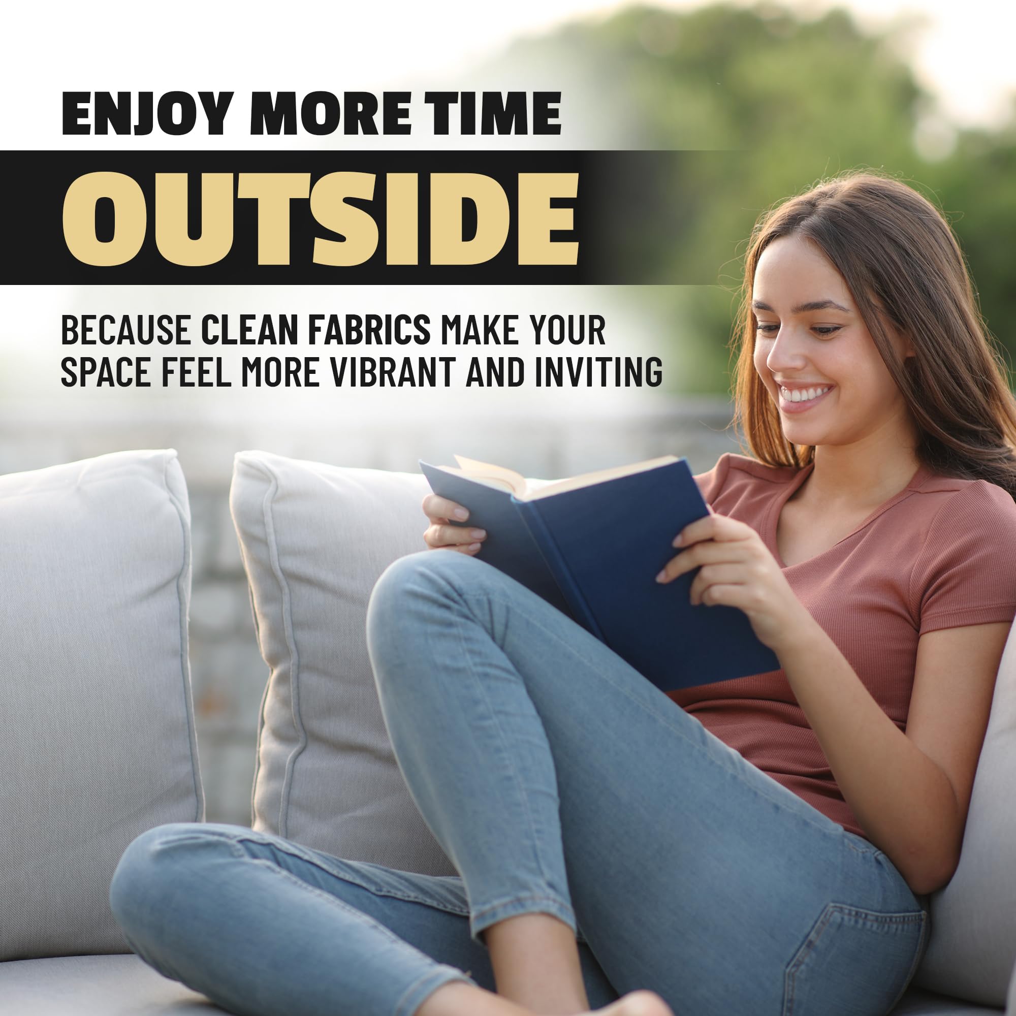 Patio cushion cleaner used in everyday outdoor care