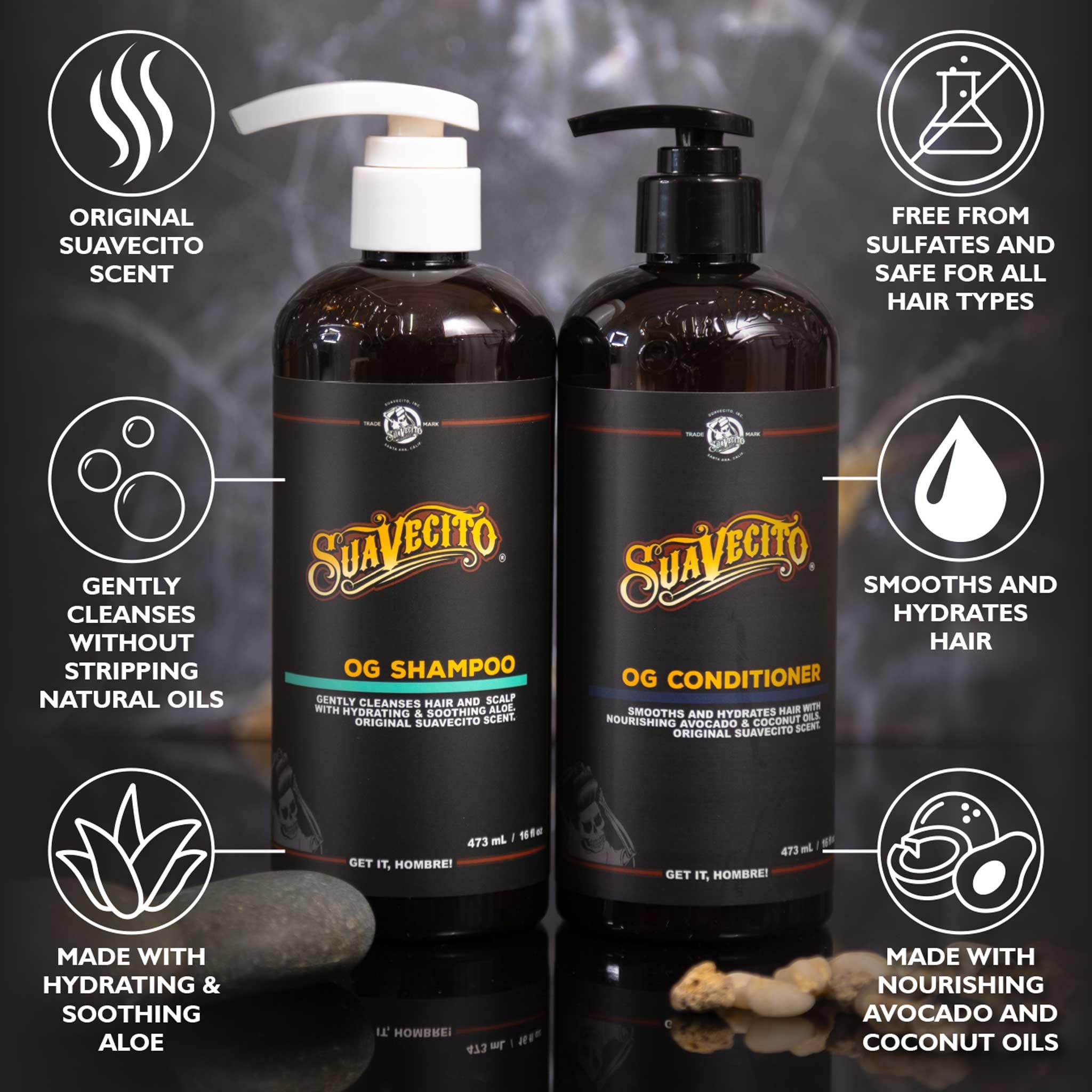 Sulfate free OG shampoo and conditioner set 16 oz