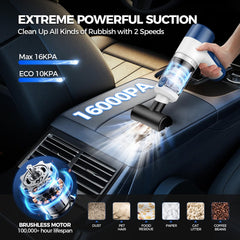 Handheld vacuum showing 85 000RPM brushless motor interior