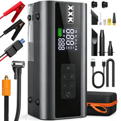 Compact all-in-one 160PSI tire inflator portable air compressor