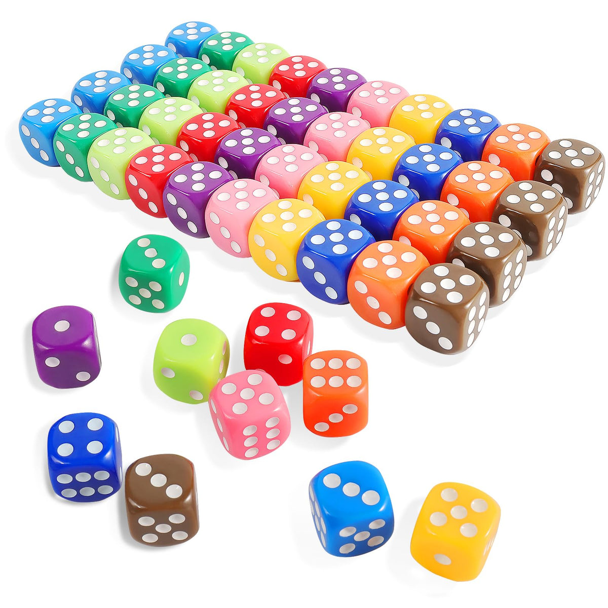 16mm six sided dice set in storage box