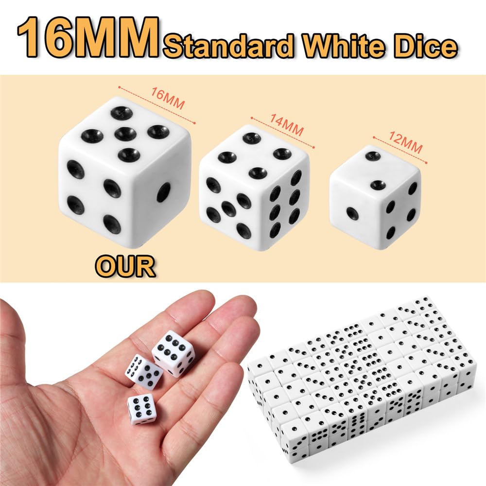 Bulk 100 pieces dice with pouch