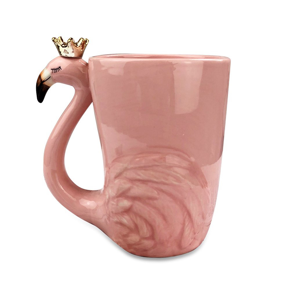 16 oz flamingo mug pink ceramic
