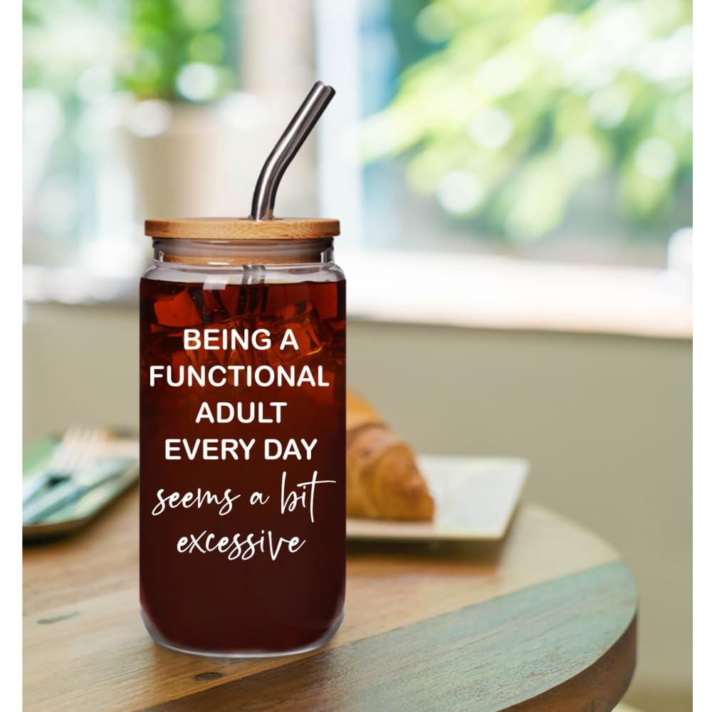 16oz glass cup suitable for hot and cold drinks