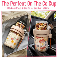 Detachable 4oz topping cup included with jar