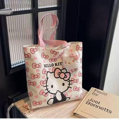 Gift idea for cat lovers tote bag featuring cartoon cat design