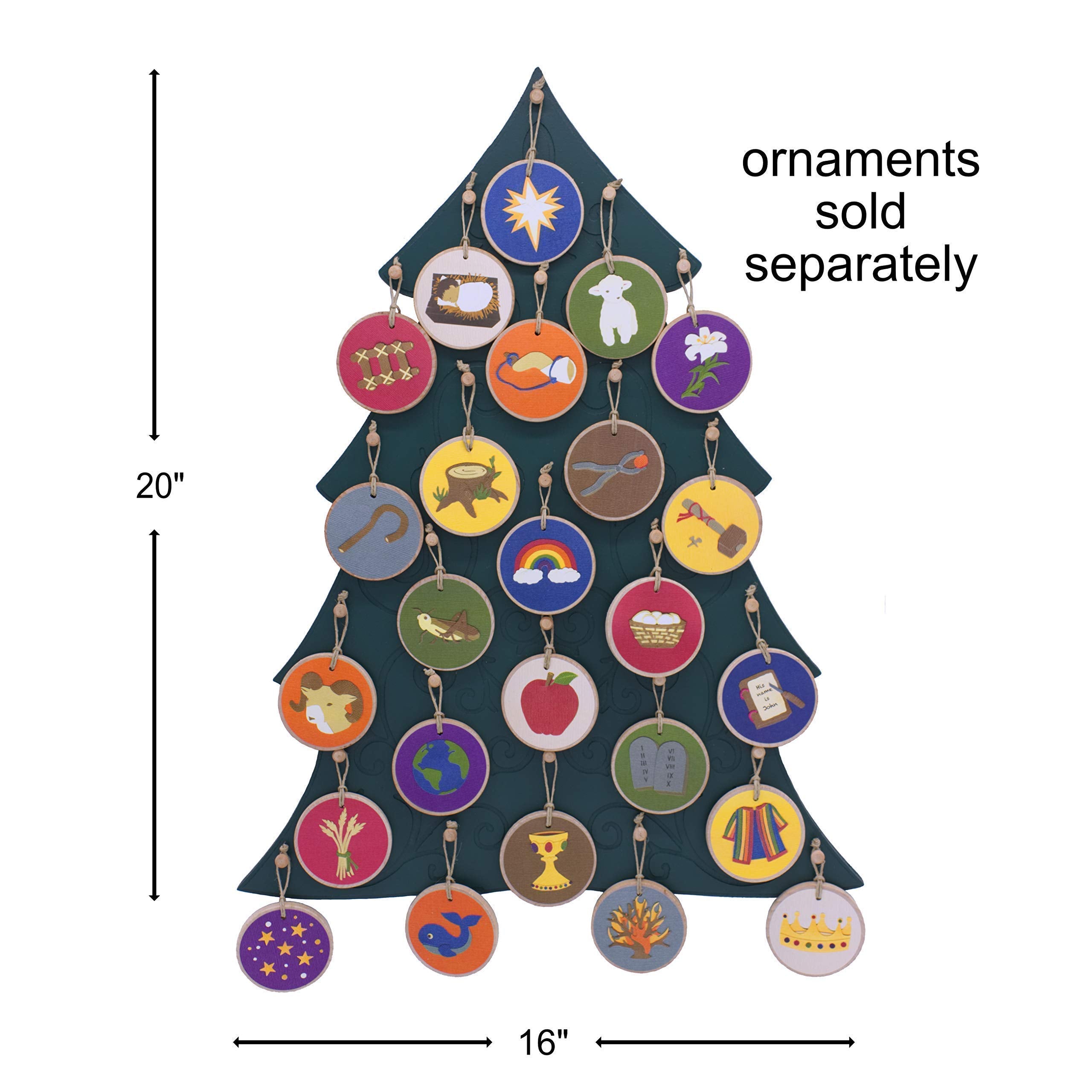 1/2 inch thick MDF wall decor designed to hold 25 ornaments