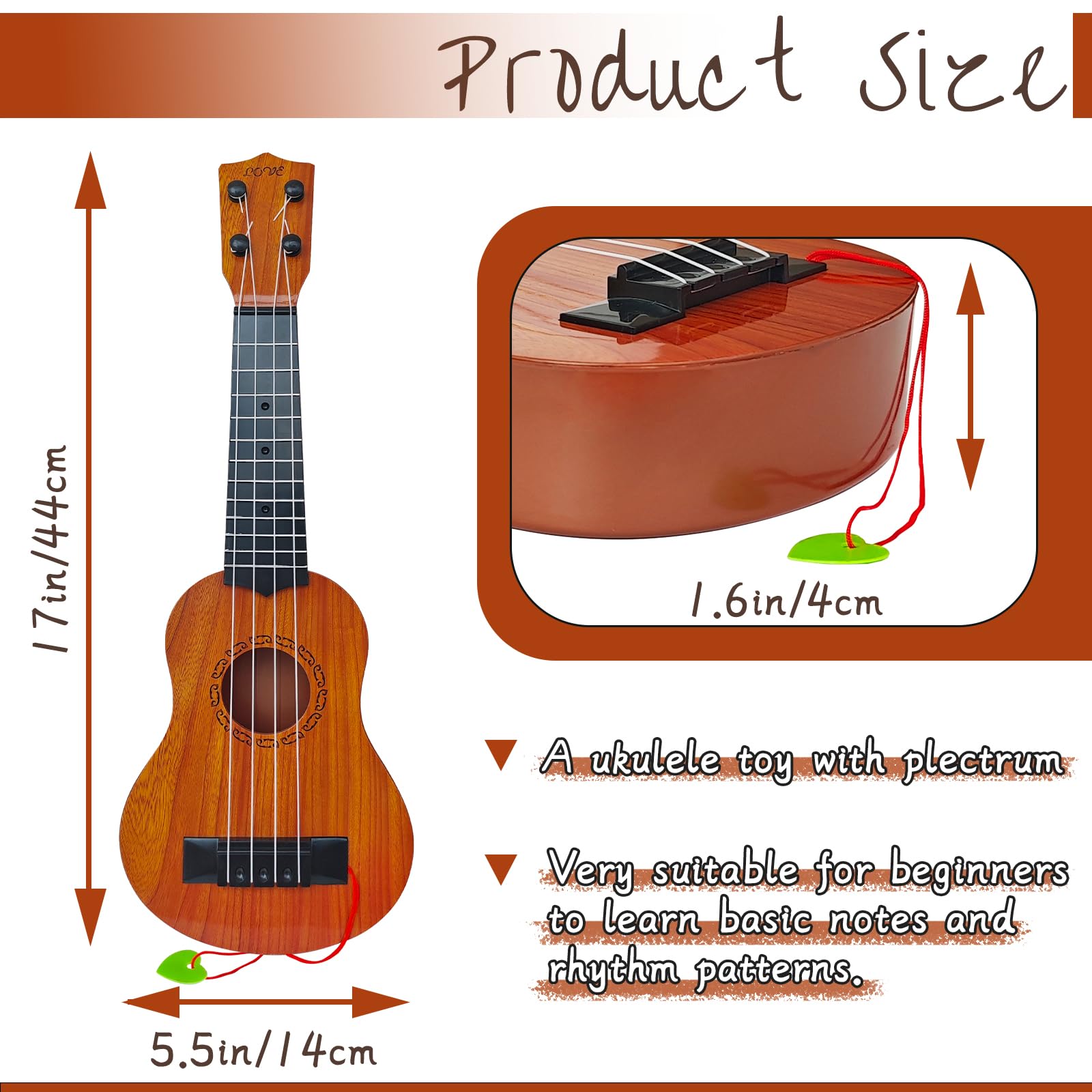 Classical toy guitar with four strings for beginners