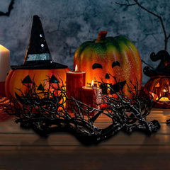 Red lights Halloween wreath for farmhouse decor