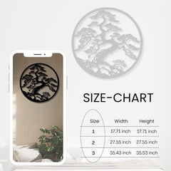 17x17 inch bonsai tree metal wall art centerpiece