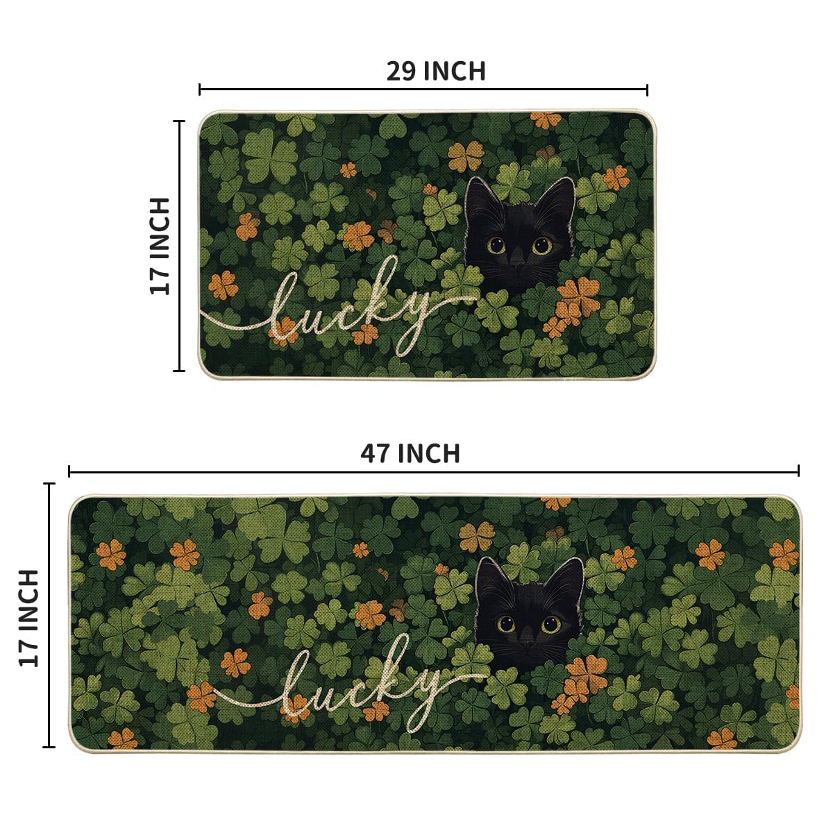 Set of 2 kitchen mats 17x29 and 17x47