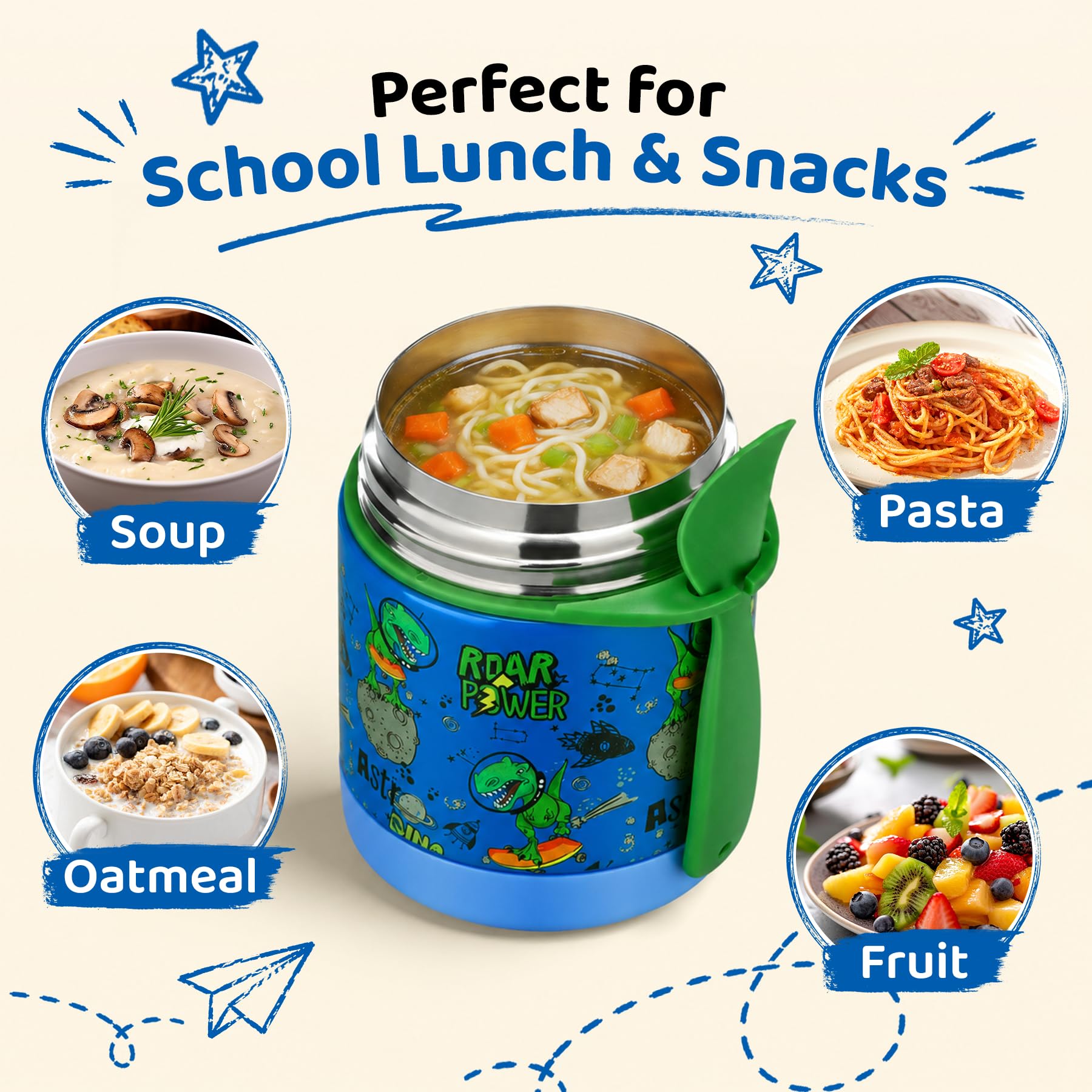 SUS304 stainless interior lunch jar