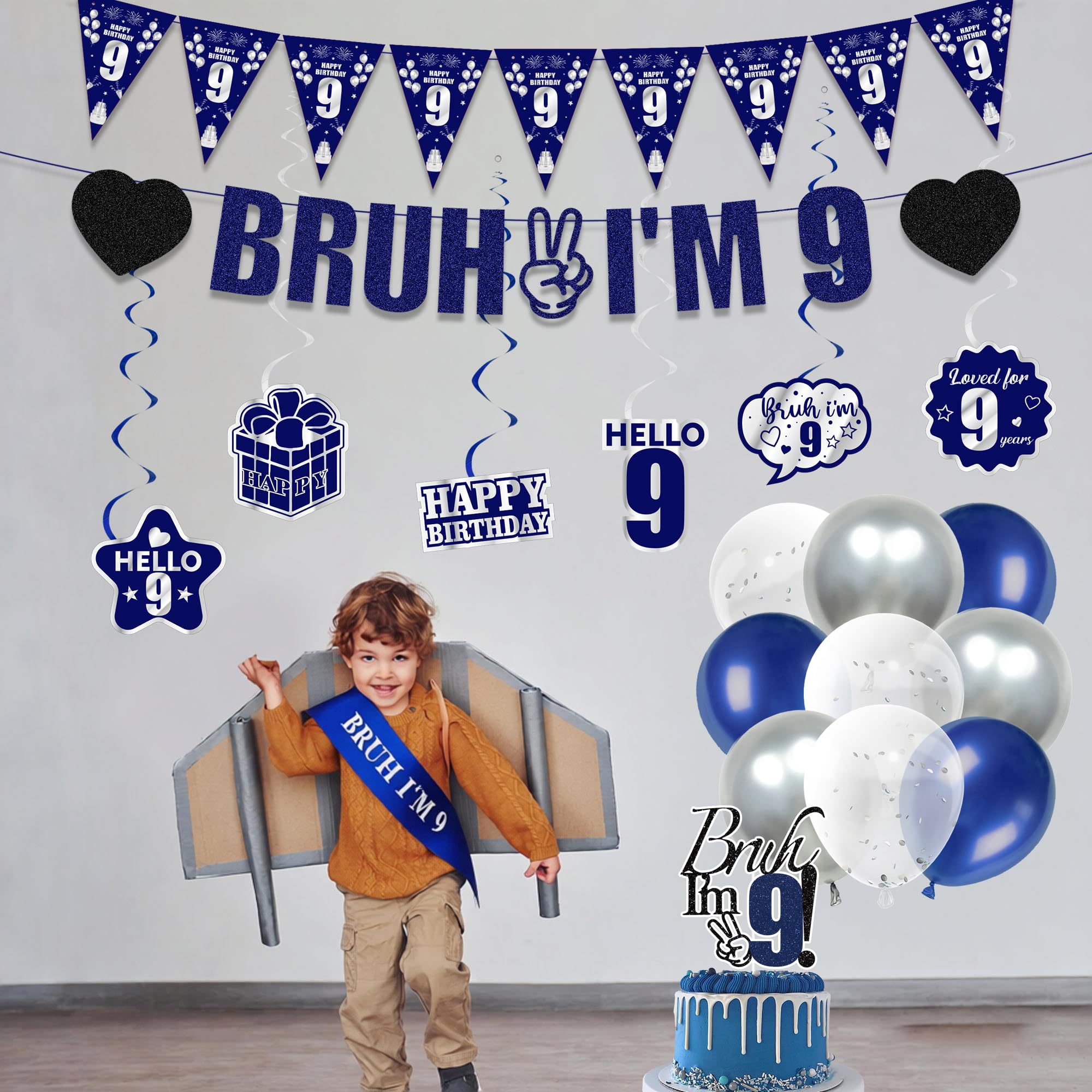 18 blue latex balloons in kit