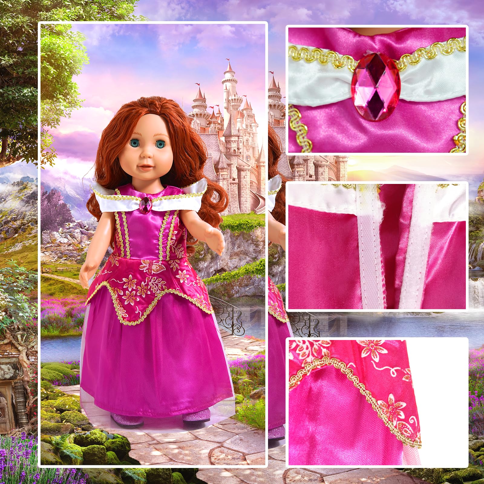 Elasticized seams and adjustable Velcro on 18 inch doll outfits