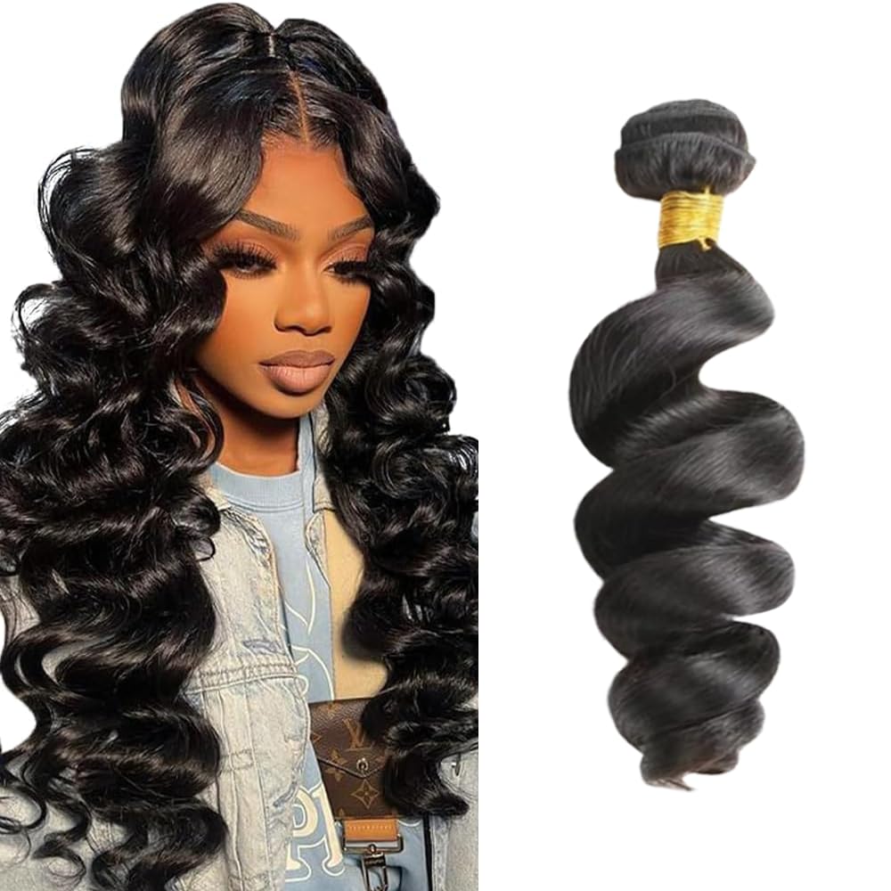18 inch loose deep wave bundles Brazilian Remy hair #1B natural black