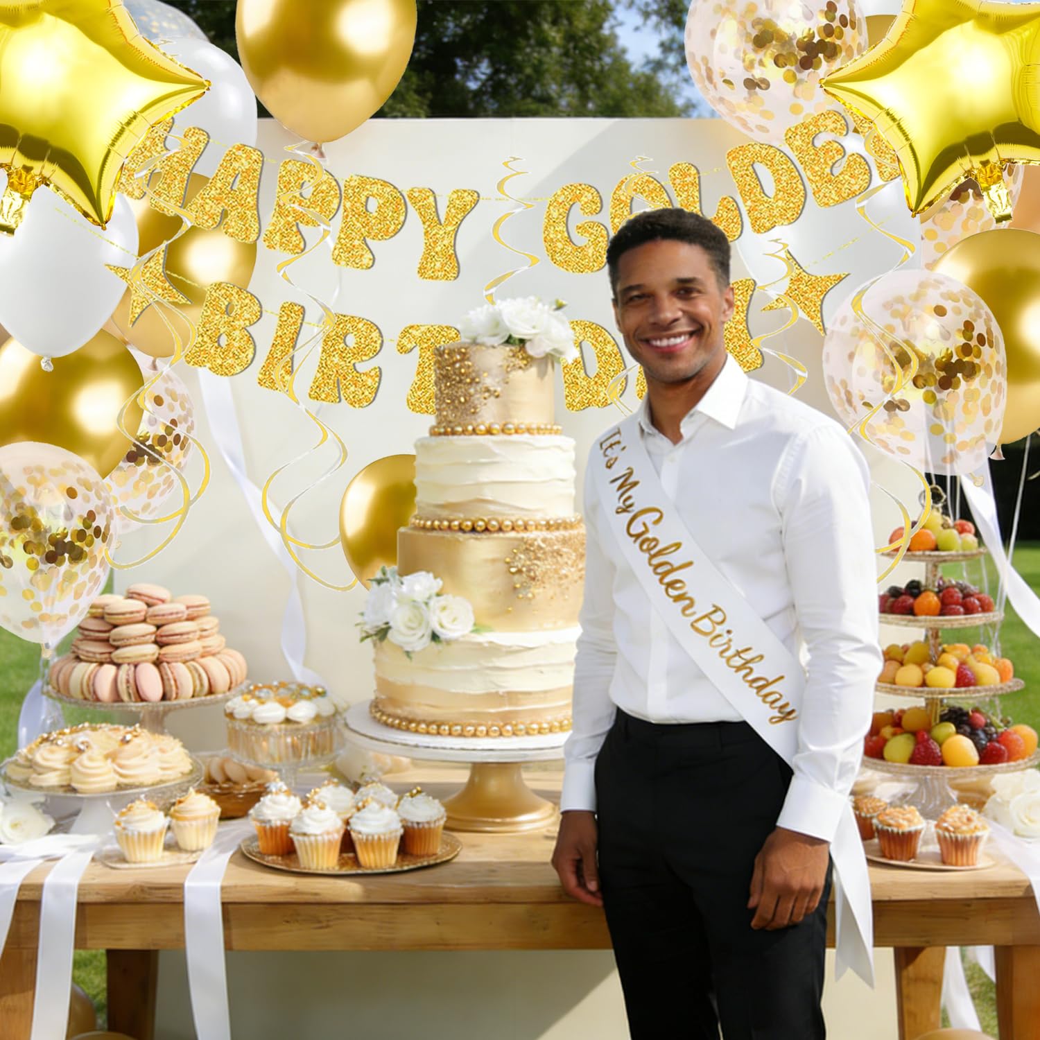 18-inch star mylar balloons in gold