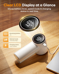 Portable 156g fabric shaver with LCD display and Type-C charging