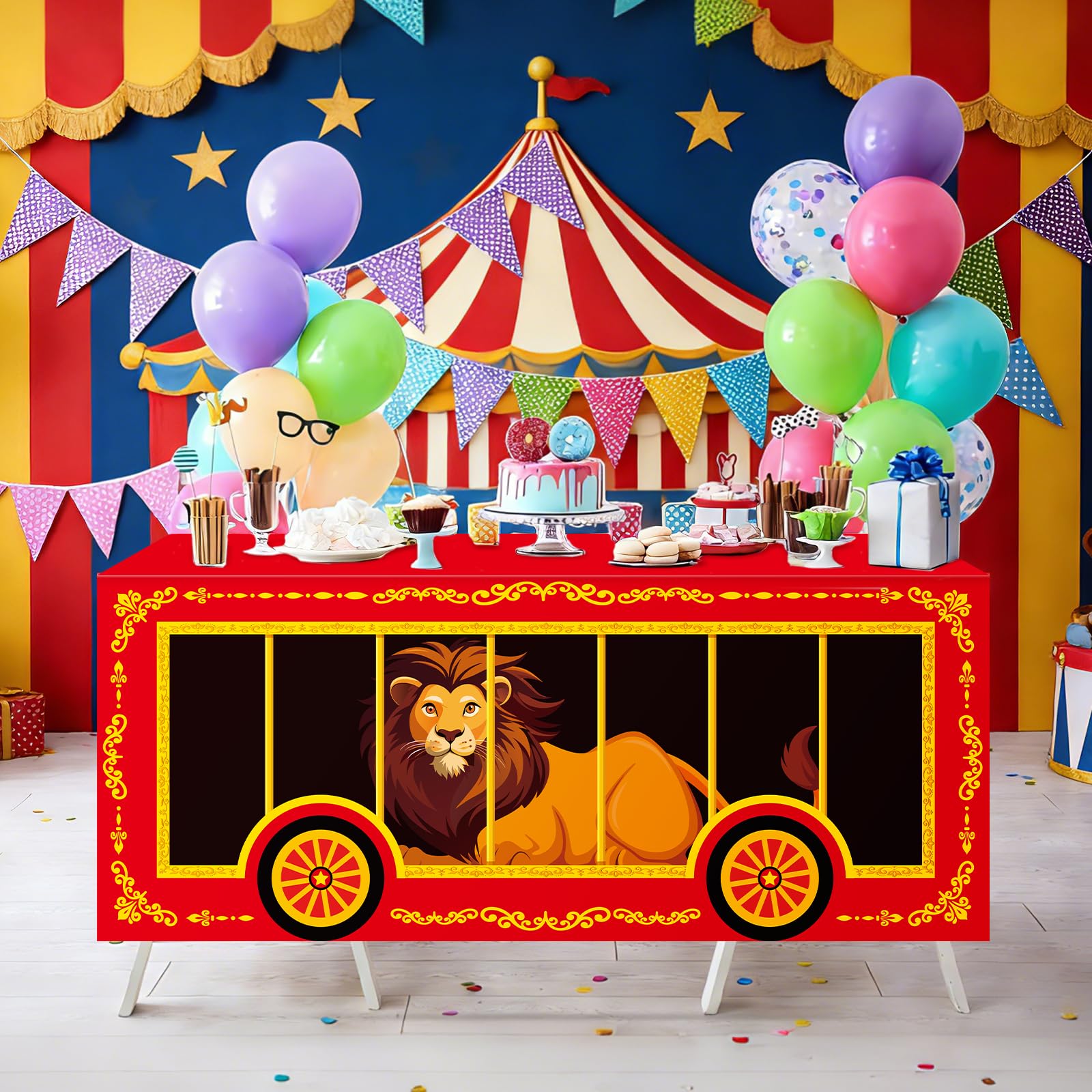 one circus carnival theme table cloth package