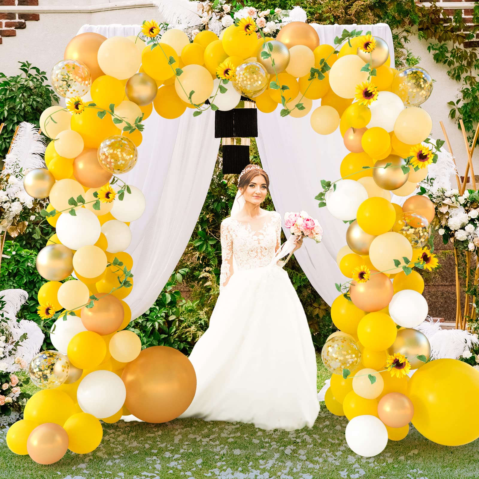 18 inch yellow gold pearlescent balloons