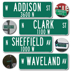18x6 street sign showing mounting holes and 0.125 inch thickness