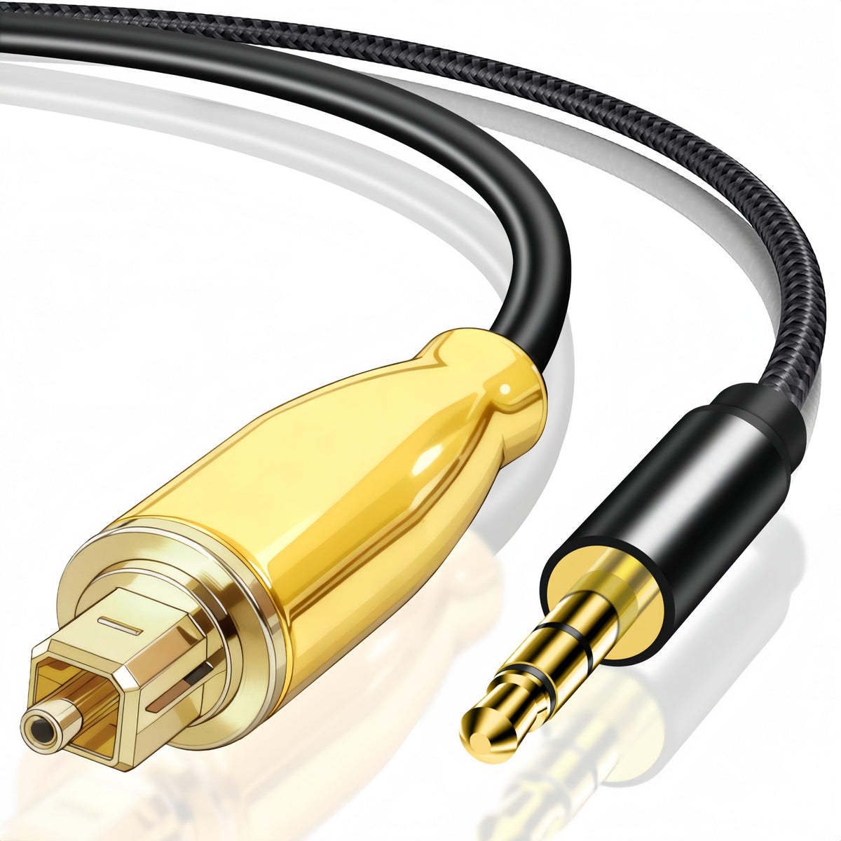 192KHz DAC Optical to 3.5mm Converter image showing unidirectional optical to aux adapter