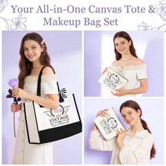 canvas tote bag with 1966 birthday design