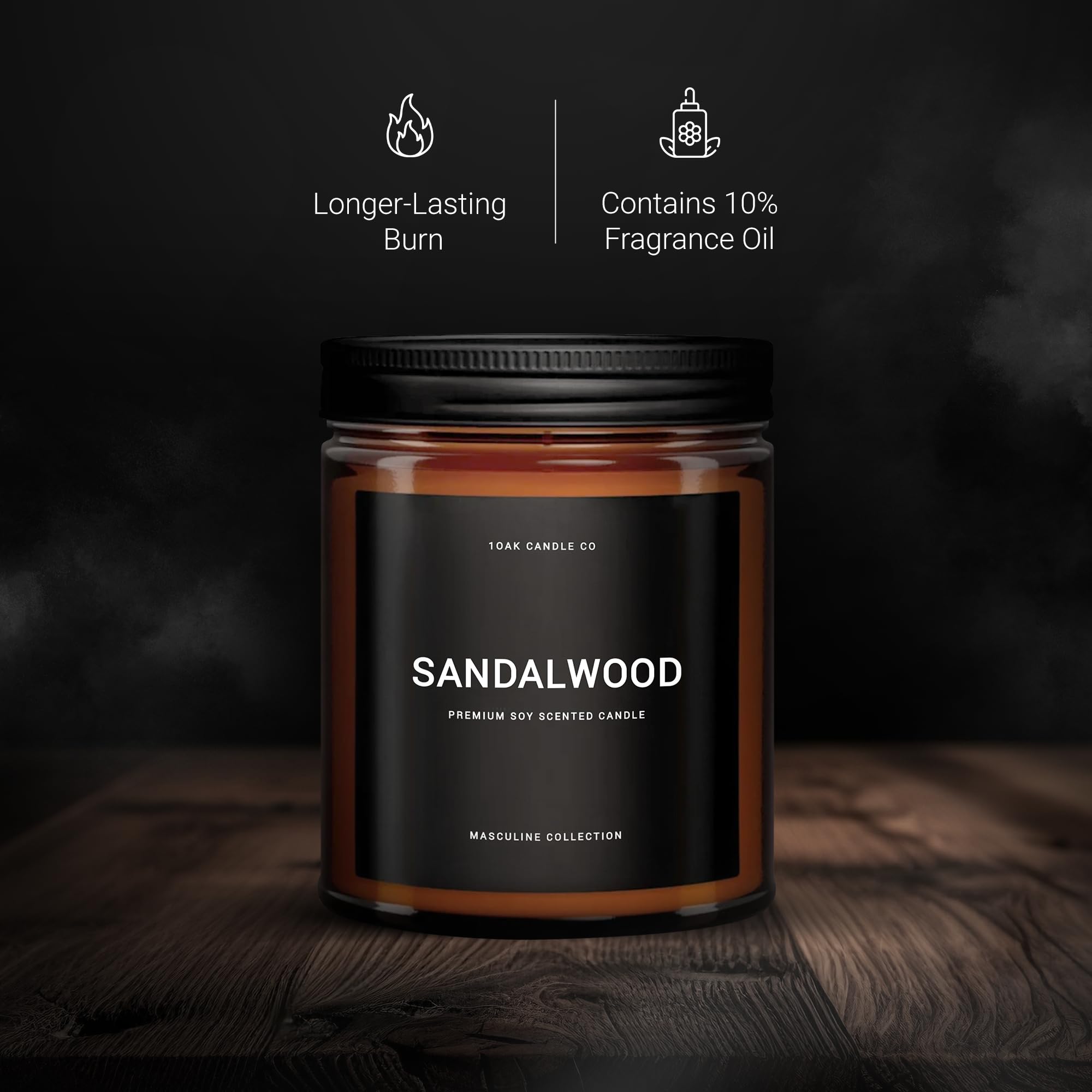 1OAK soy wax candle with natural cotton wick