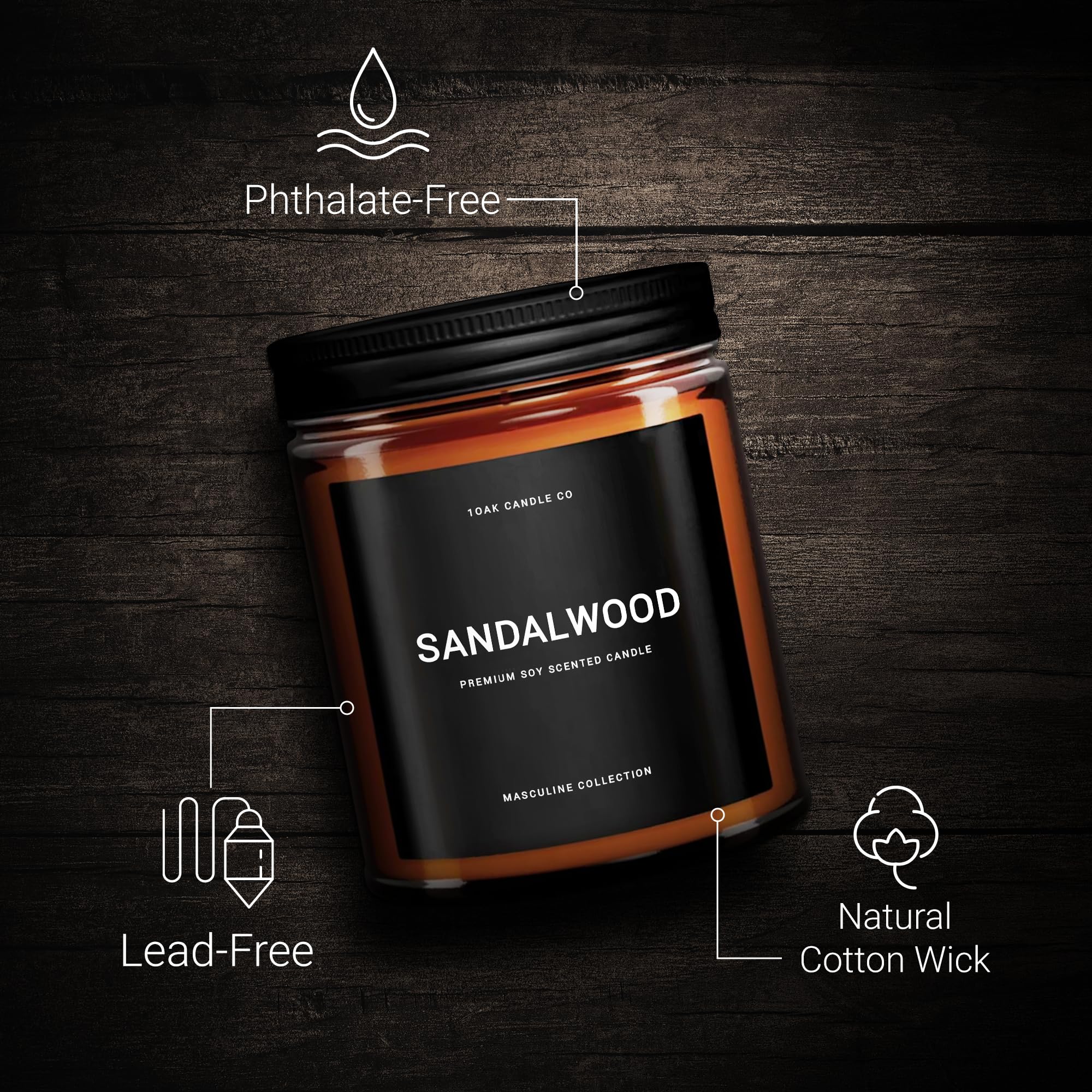 1OAK sandalwood candle for men 7oz 200g burn time 40 hours