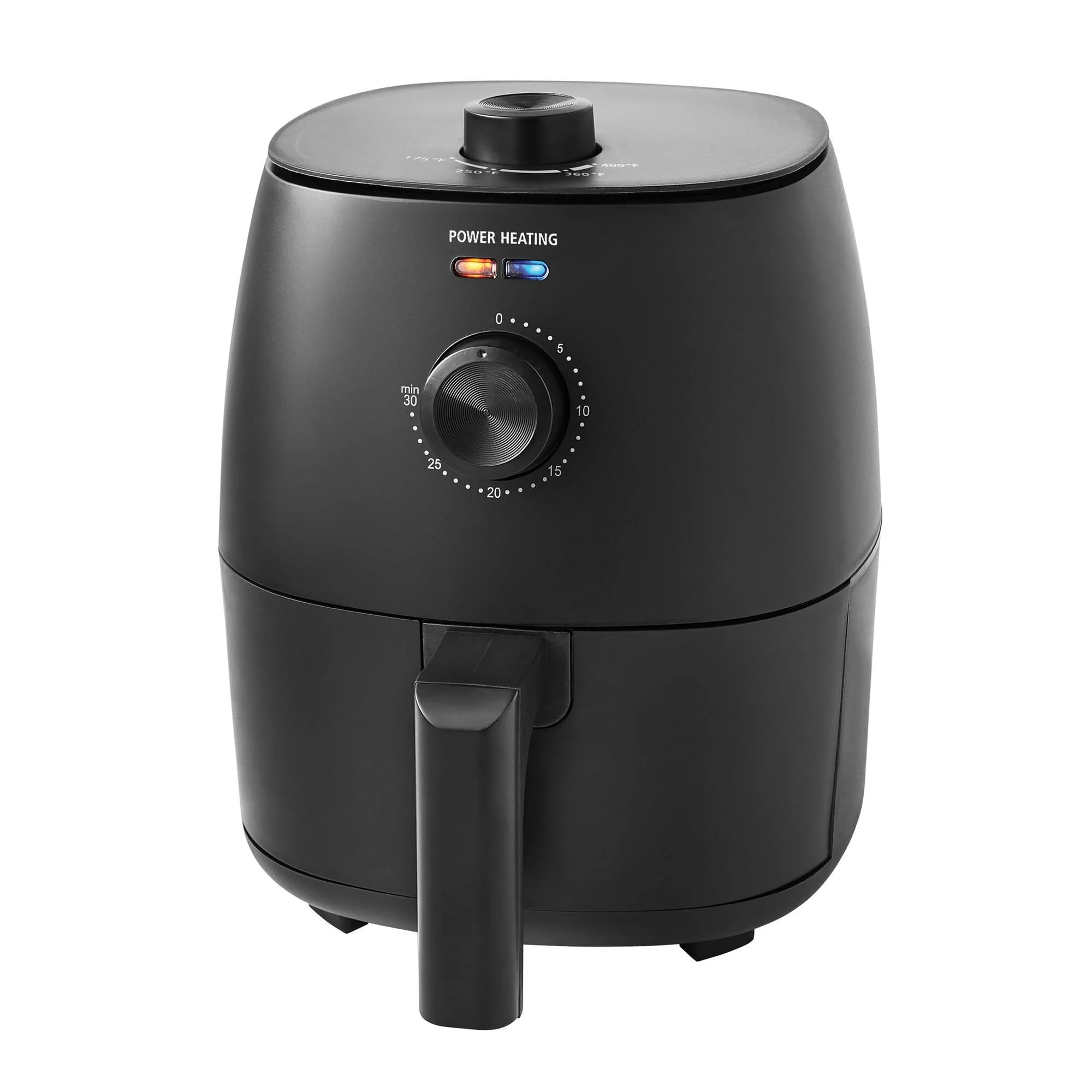 2-2-qt air fryer black front view