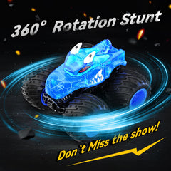 LED lights on monster truck with light spray