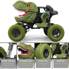 2-4ghz rc dino monster truck on lawn