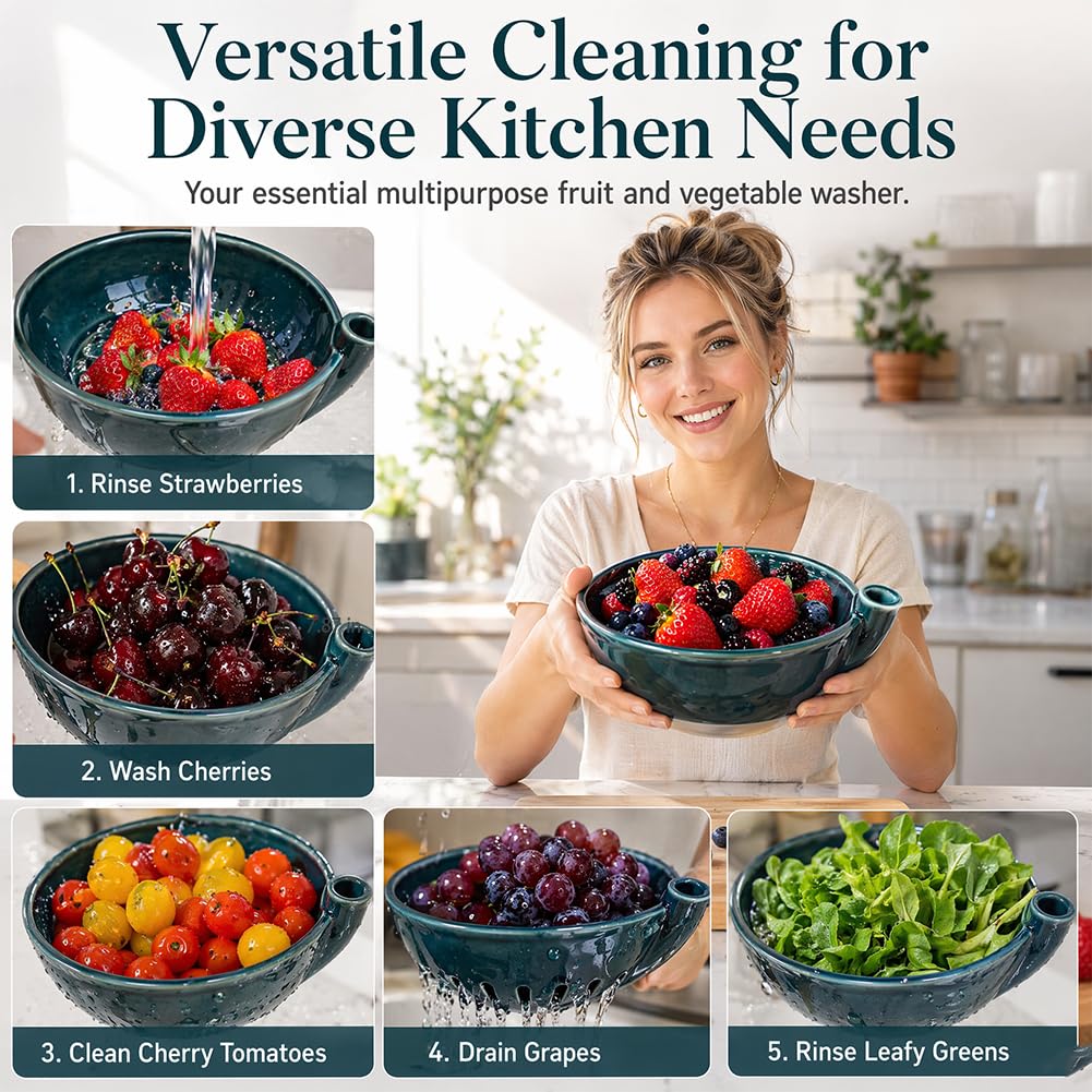 Self-spinning vortex action demonstrated in ceramic berry bowl