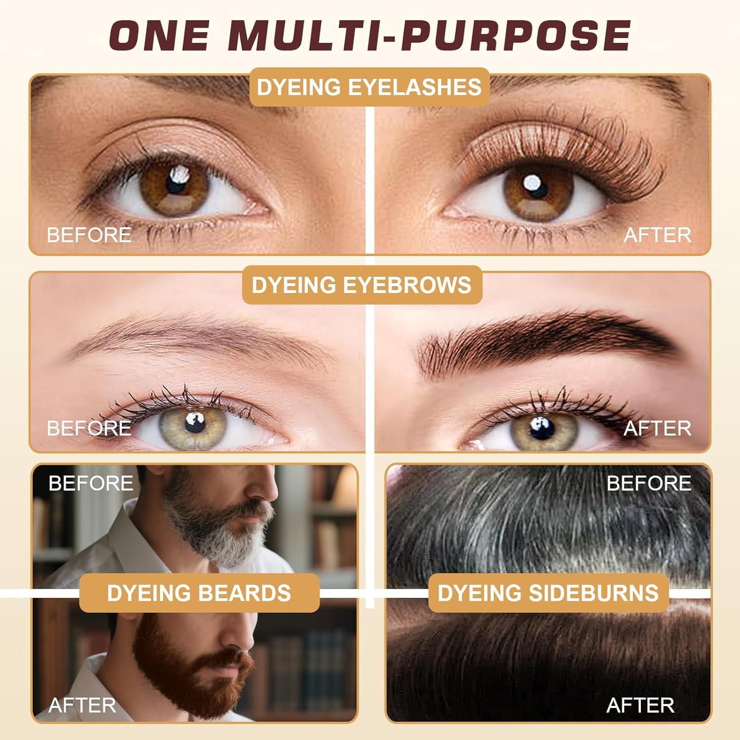 2-in-1 lash brow color kit components including developer cream