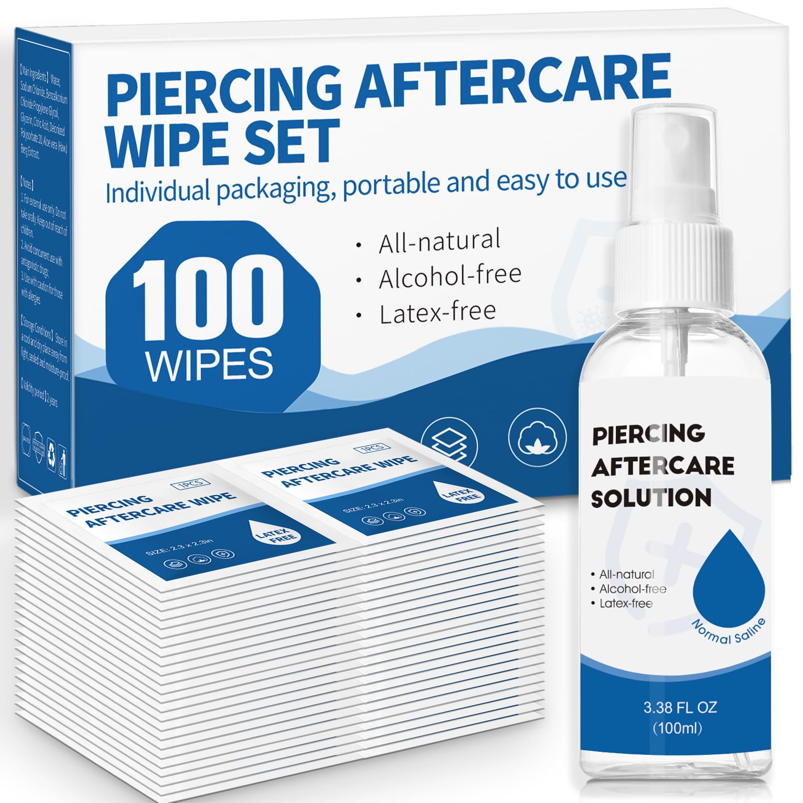 2-in-1 piercing aftercare spray 3-38oz bottle