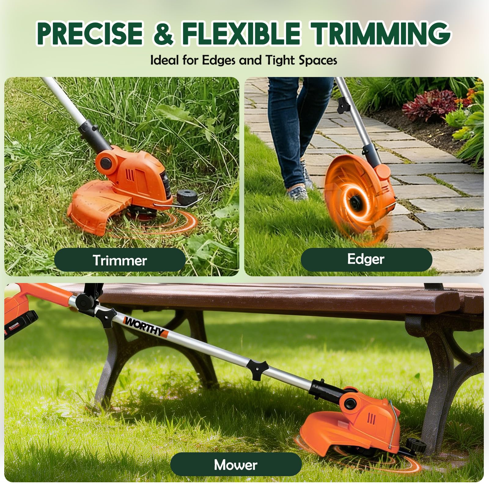 Cordless weed wacker charging with included charger