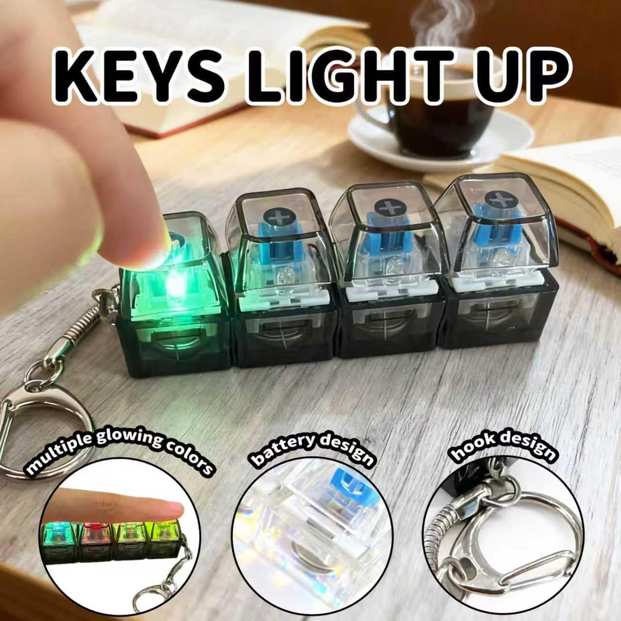 2-pack keyboard fidget keychains for anxiety relief and focus