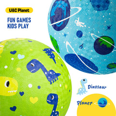 Dinosaur patterned playground ball designed for kids