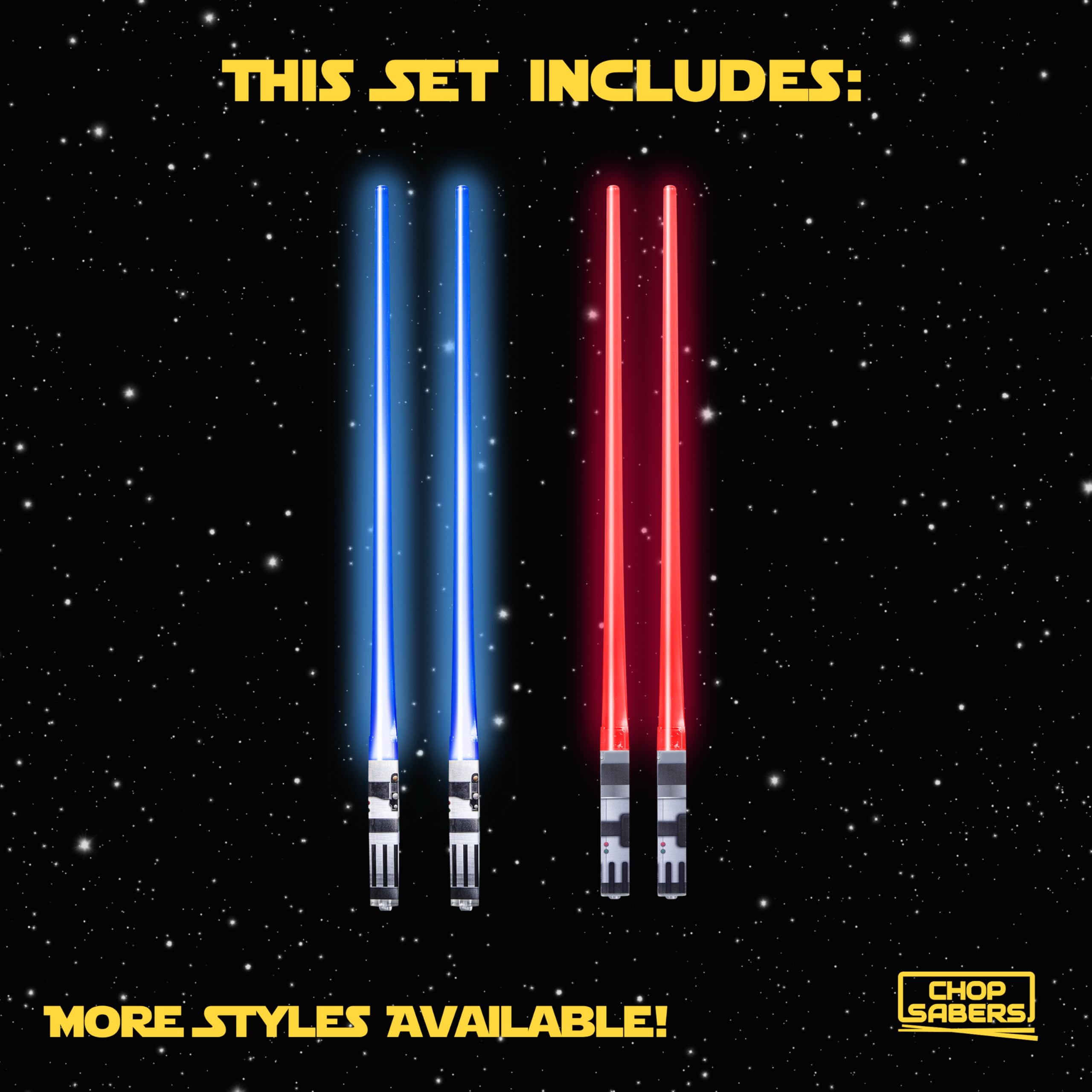 2 Pairs lightsaber chopsticks reusable LED design